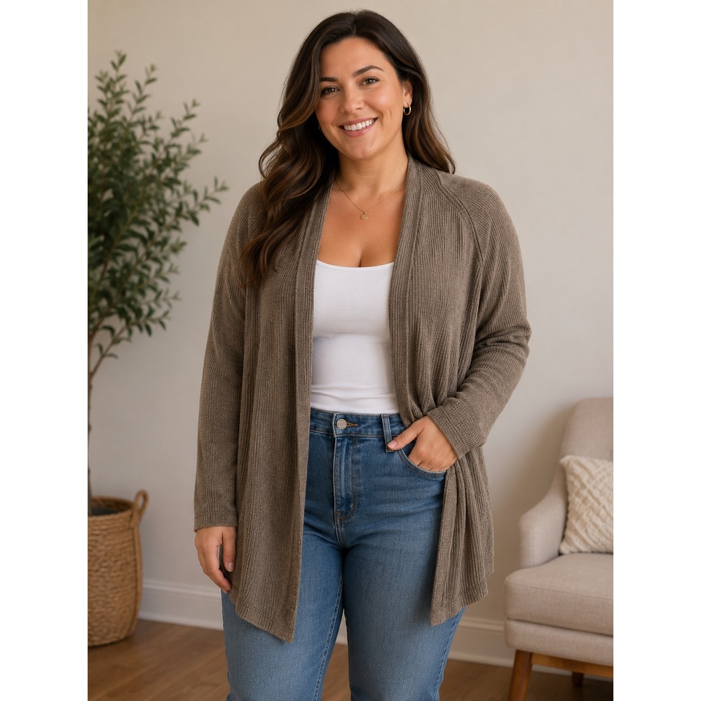 Banana Republic Cardigan Sweater Womens Extra Small Gray Open Front Lightweight